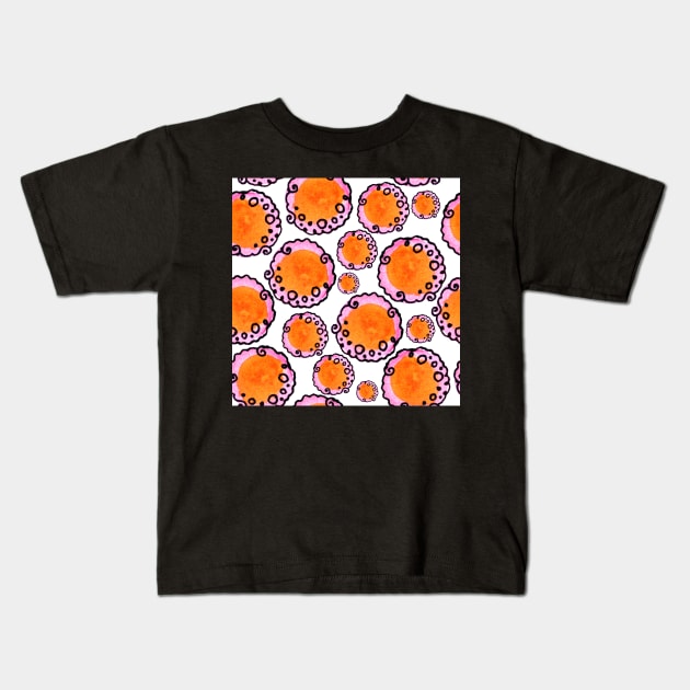 Orange and cloudy Kids T-Shirt by SimoneMonschein